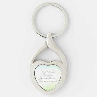 Inspirera Keychain - kärlek Twisted Heart Silverfärgad Nyckelring