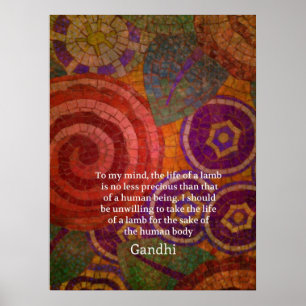 Inspirera KONST för Gandhi djurens Poster