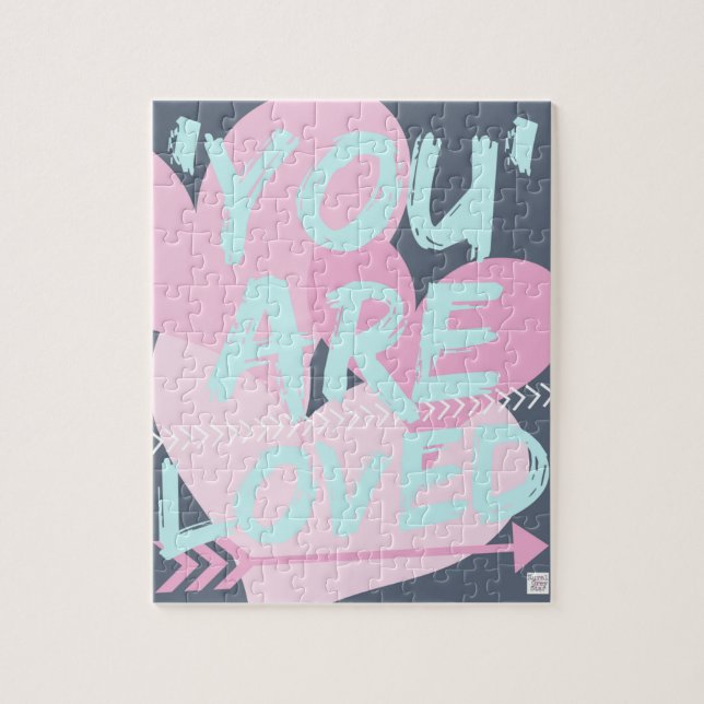 Inspirera meddelandejigsaw. Gullig gåva. Älskat Pussel (Vertikal)