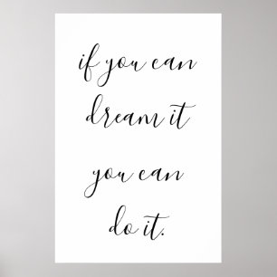 Inspirera & Motivational citationstecken för Poster