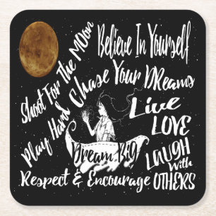 Inspirera Motivational Underlägg Papper Kvadrat