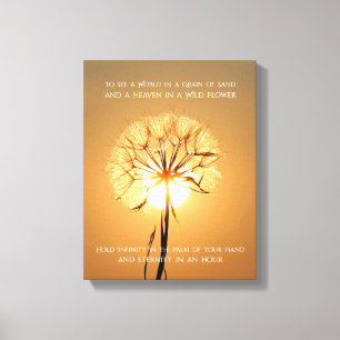 Inspirera naturpoesi för Sunlit maskros Canvastryck