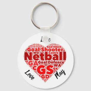 Inspirera Netball för hjärtadesignGS Nyckelring