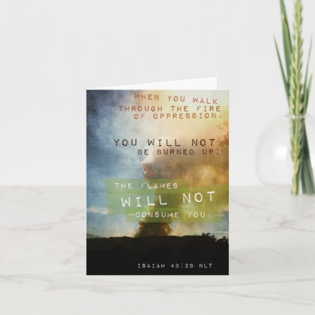 Inspirera notecard för Isaiah 43:2 Kort (Framsida)
