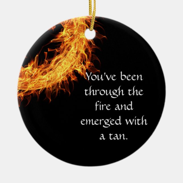 Inspirera överlevandemeddelande julgransprydnad keramik (Framsidan)