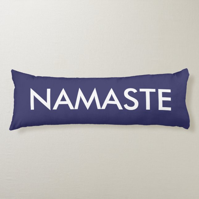 Inspirera purpurfärgad vit Namaste Kroppskudde (Framsidan)