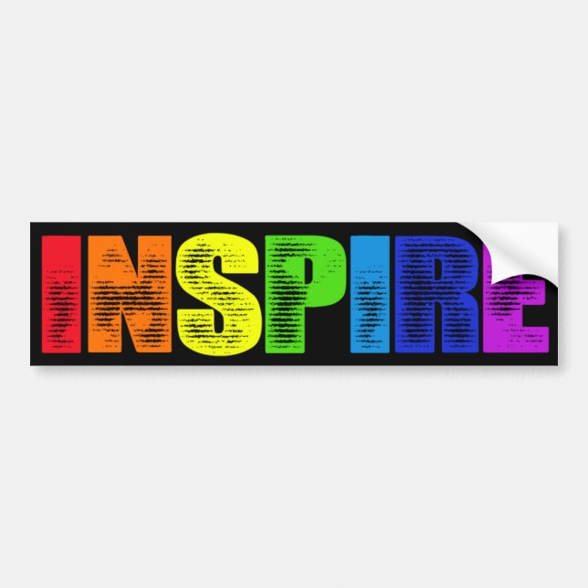 Inspirera regnbågsdekal bildekal (Framsidan)