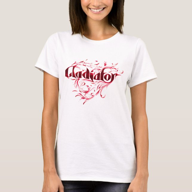 Inspirera röd Gladiatorskjorta Tee Shirt (Framsida)