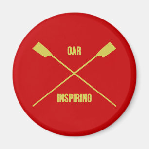 Inspirera röda slogan för Oar och korsade oars Magnet