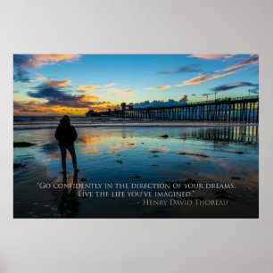Inspirera solnedgång i det OceansideThoreau Poster