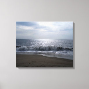 Inspirera strand för fotokanfaskonst på gryning canvastryck