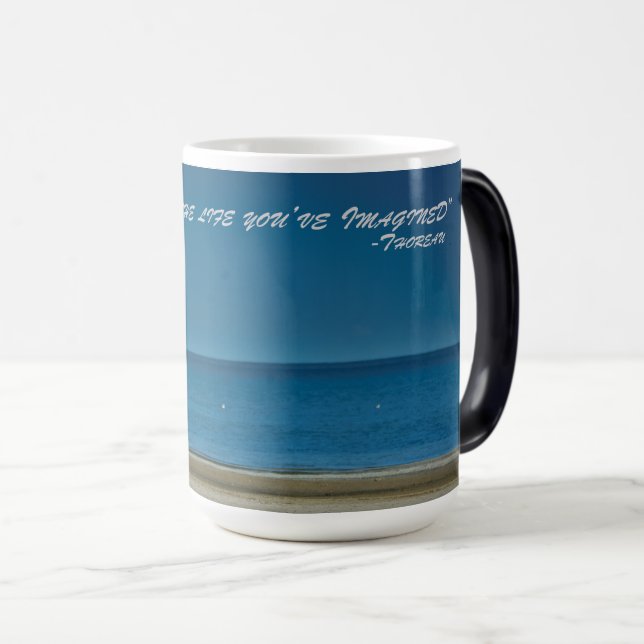 Inspirera strandplats magisk mugg (Framsida höger)