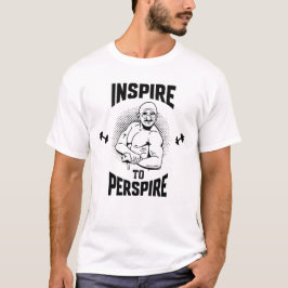 inspirera till perspire, duglighet t shirt