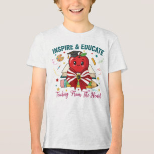 "Inspirera & Uppmuntra Lärar-T-shirt – Söt Äpple T Shirt