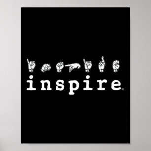 inspirera varumärke ASL American Sign Language Döv Poster