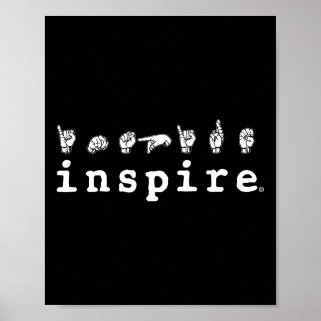 inspirera varumärke ASL American Sign Language Döv Poster (Framsidan)