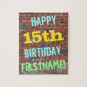 Inspirerad 15th födelsedag för tegelstenvägg pussel