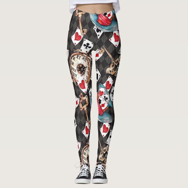 inspirerad av Alice i underlandslagar Leggings (Framsida)