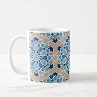 Inspirerad av Arabiska Tiles Beige och Blue Kaffemugg
