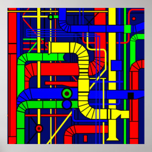 Inspirerad av centret Georges Pompidou Poster