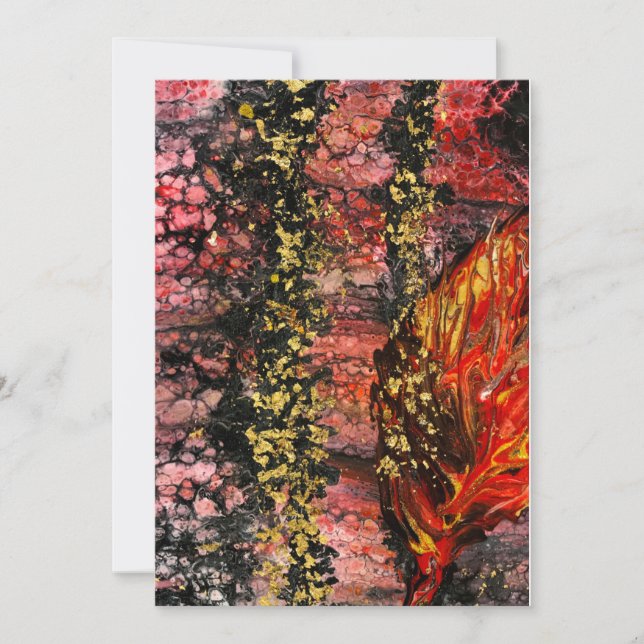 Inspirerad av Kaliforniens Fires Red guld-gräl Inbjudningar (Framsida)