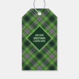 Inspirerad av naturen Grön och lila Tartan-rutig Presentetikett