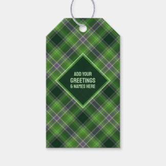 Inspirerad av naturen Grön och lila Tartan-rutig Presentetikett