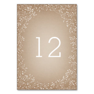 Inspirerad bordsnummer för brudslöjakortlagrar