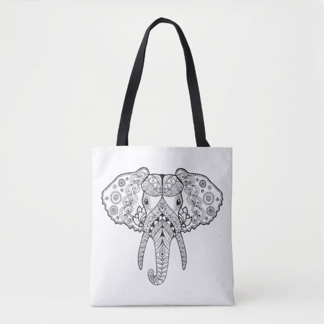 Inspirerad elefant 4 tygkasse (Framsida)