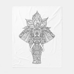 Inspirerad elefant fleecefilt