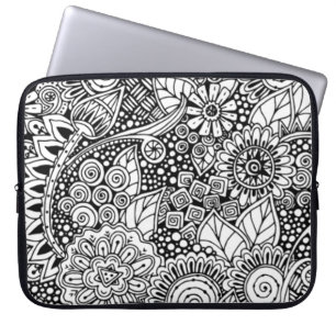 Inspirerad etnisk blommigt laptop fodral