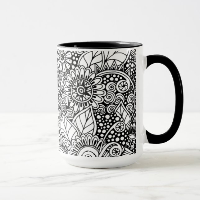 Inspirerad etnisk blommigt mugg (Höger)