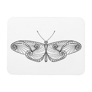 Inspirerad fjärilskonst magnet