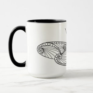 Inspirerad fjärilskonst mugg