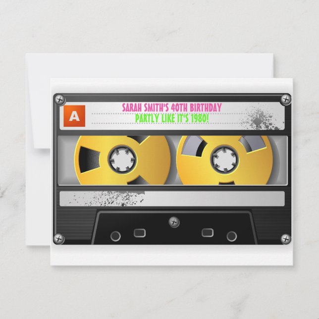 inspirerad födelsedag för 80-tal inbjudningar (Framsida)