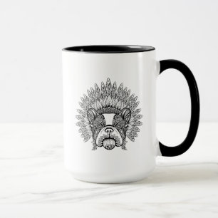 Inspirerad fransk bulldogg i krighätta mugg