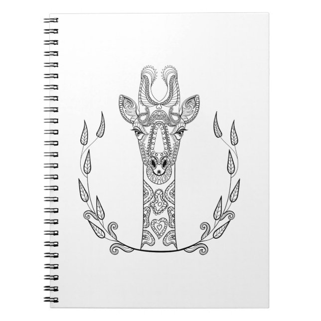 Inspirerad giraff anteckningsbok med spiral (Framsidan)
