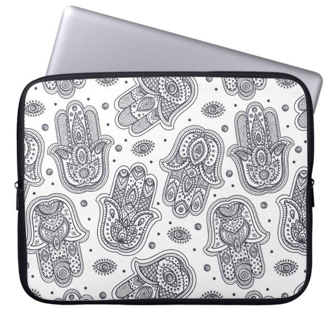 Inspirerad hand plockade Hamsa Laptop Fodral (Framsidan)