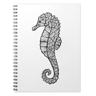 Inspirerad havshäst anteckningsbok med spiral
