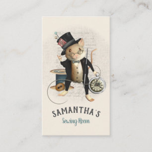 Inspirerad illustration för sömnadmusVictorian Visitkort