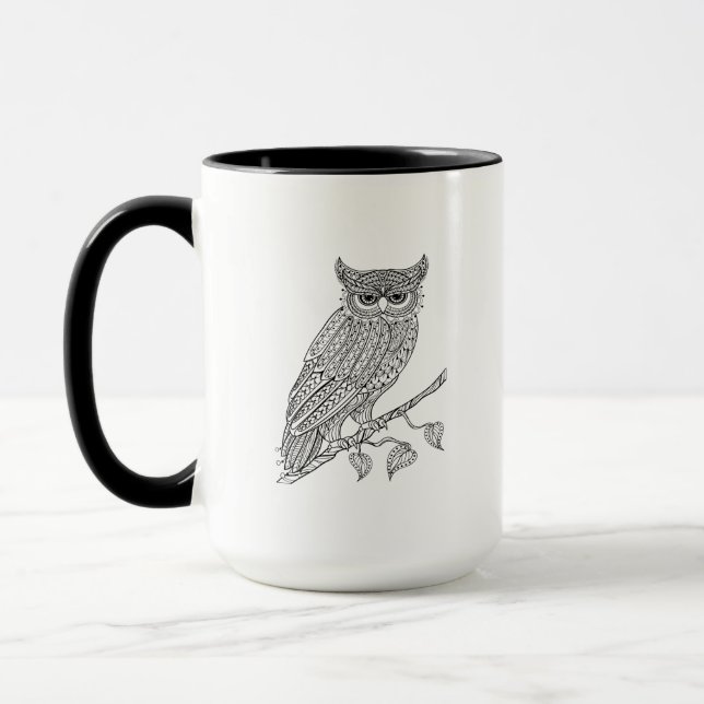 Inspirerad magisk ugglasitta på gren mugg (Vänster)