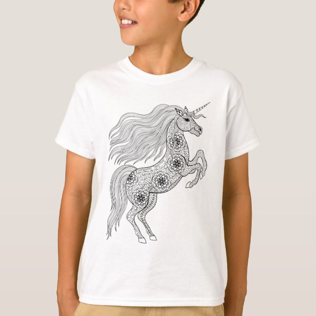 Inspirerad magisk Unicorn Tee Shirt (Framsida)