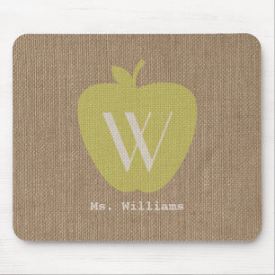Inspirerad Monogramlärare Mousepad för Burlap Musmatta