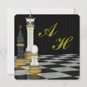 Inspirerad Monogrammed inbjudan för schack