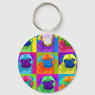 inspirerad mops Keychain Nyckelring