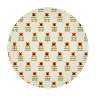 Inspirerad orange blommönster för skandinav