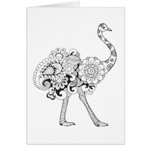 Inspirerad Ostrich Hälsningskort