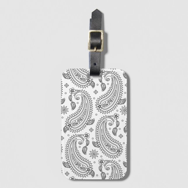 Inspirerad Paisley design Bagagebricka (Framsida vertikal)