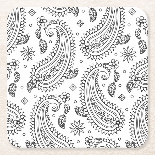 Inspirerad Paisley design Underlägg Papper Kvadrat (Framsidan)