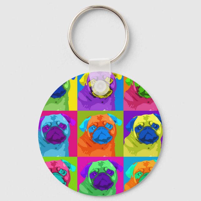 inspirerad Pug Keychain Nyckelring (Framsida)